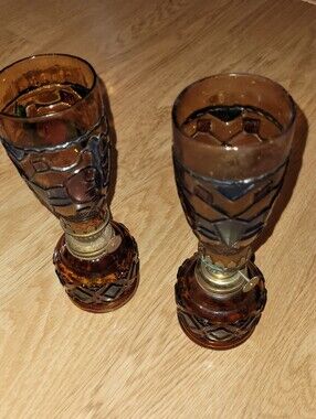 Vintage Amber Glass Lamp